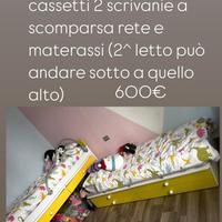 Letti con cassetti e scrivania a scomparsa
