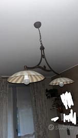 Lampadario a sospensione rustico/classico a 2 luci