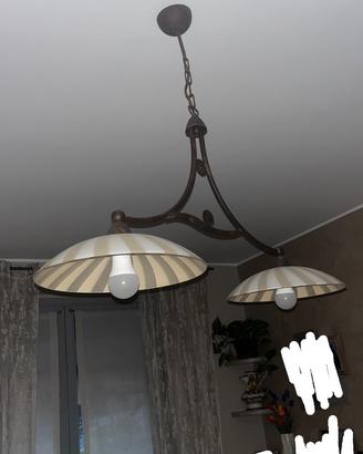 Lampadario a sospensione rustico/classico a 2 luci