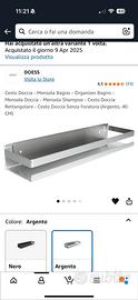 mensola bagno e doccia 50 cm acciaio inox