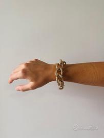 Bracciale acciaio a catena colore oro