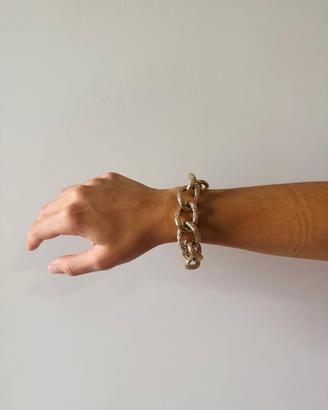 Bracciale acciaio a catena colore oro