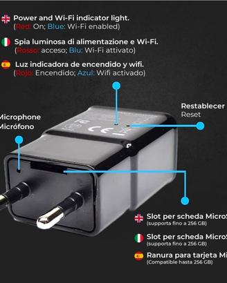 Telecamera Spia WiFi  Nascosta caricabatteria