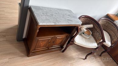 Mobile legno e marmo