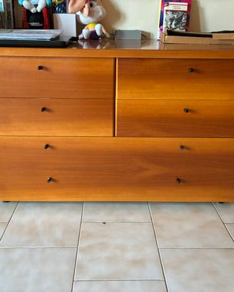Cassettiera in legno Noce Nazionale
