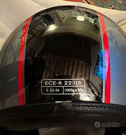 Casco Jet nero e grigio taglia S