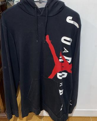Felpa Jordan nera con cappuccio - Jumpman rosso