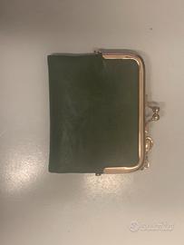 Portafoglio in pelle verde