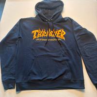 Felpa Thrasher blu con cappuccio,