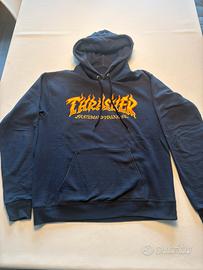 Felpa Thrasher blu con cappuccio,