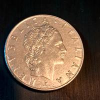 Moneta di 50 lire "Vulcano", conio 1977.