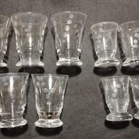 Bicchierini da liquore in vetro molato anni '50
