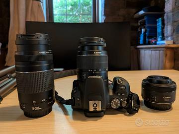 Canon EOS 200D + 18-55 50mm 75-300mm Kit Completo
