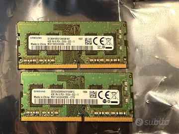 Due banchi Samsung  DDR4 4GB SODIMM 2666 MHz