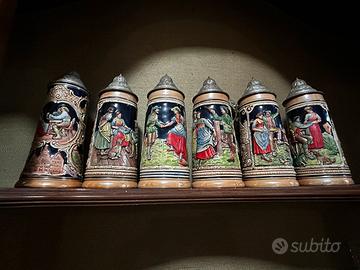 Set 6 boccali da birra tedeschi vintage Marzi&Remy