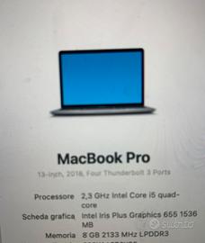 Macbook Pro 2018 256gb