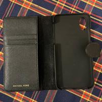 Cover iPhone X Michael Kors saffiano folio nera