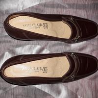 Scarpe mocassini donna con tacco rialzato marroni