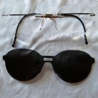 Montatura a giorno Clak con clip on per sole