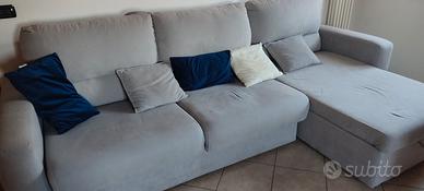 Divano letto con penisola contenitore 