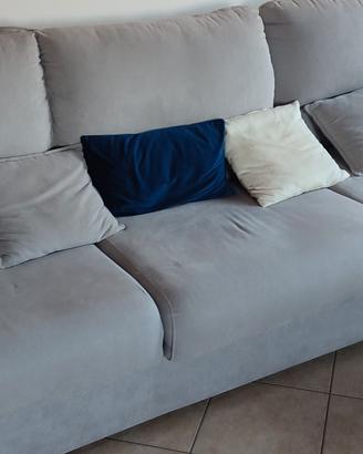 Divano letto con penisola contenitore 