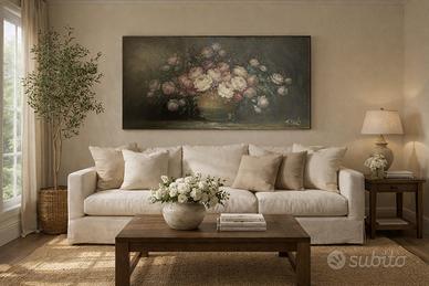Grande quadro floreale olio su tela firmato