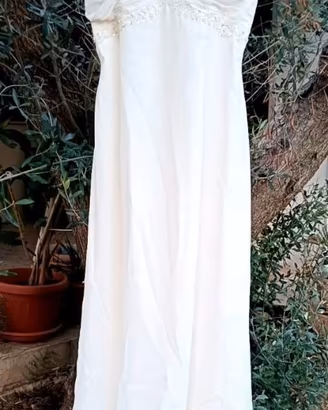 Abito da Sposa (nuovo) Bianco seta con perline