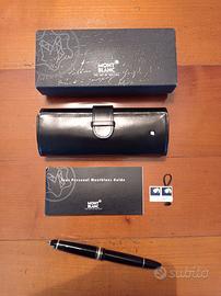 Penna stilografica MontBlanc con custodia in pelle