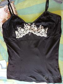 Top, sotto giacca Cannella Made in Italy, nero