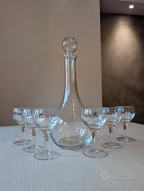 Set Vintage Bormioli: Decanter + 6 Calici NEW