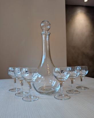 Set Vintage Bormioli: Decanter + 6 Calici NEW