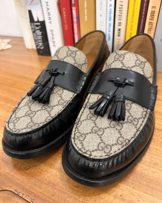 Mocassini Gucci Tassel - Tela GG Supreme e Pelle