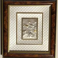 QUADRO ARGENTO 999 e ORO " EUROESSE" CORNICE 18x20