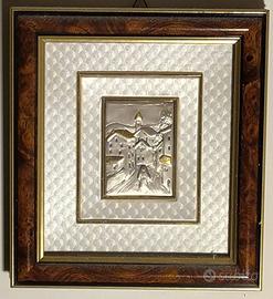 QUADRO ARGENTO 999 e ORO " EUROESSE" CORNICE 18x20