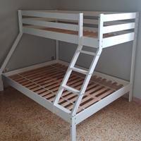 Letto a castello in legno bianco – con materasso I