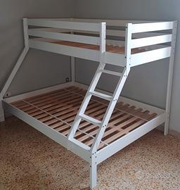 Letto a castello in legno bianco – con materasso I