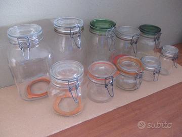 Vasi ermetici di vetro con guarnizione in gomma