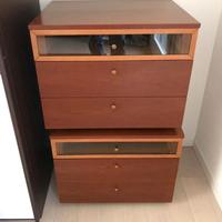 Coppia comodini in legno massello a 3 cassetti