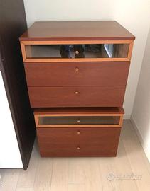 Coppia comodini in legno massello a 3 cassetti