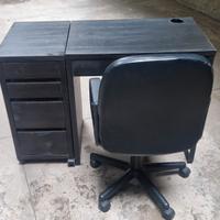 Scrivania + Cassettiera + Poltrona IKEA (rif.126)