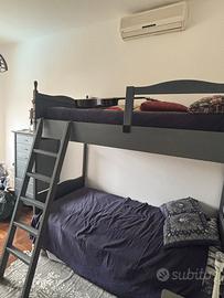 Letto a castello Valplana legno massello blu