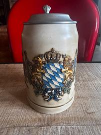 Boccale da Birra Tedesco Vintage in Ceramica