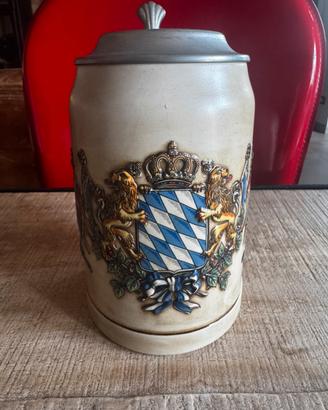 Boccale da Birra Tedesco Vintage in Ceramica