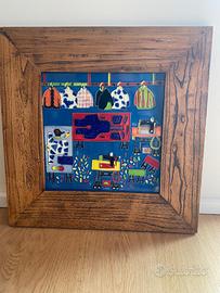 Quadro Cinese dipinto su ceramica