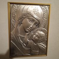 Quadro religioso placcato in argento 