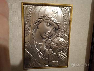 Quadro religioso placcato in argento 