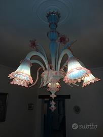 Lampadario in vetro di murano + due appliques