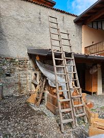 Scala 4 metri in legno antico