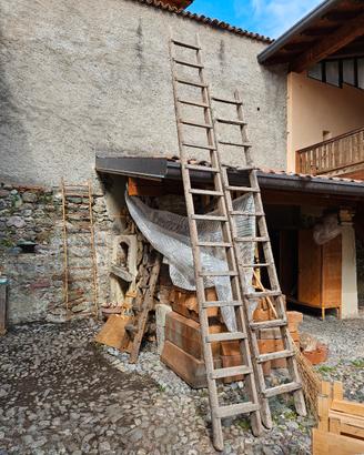 Scala 4 metri in legno antico