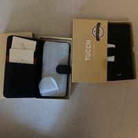 2 cover per IPHONE 6S a libro in pelle nera NUOVE